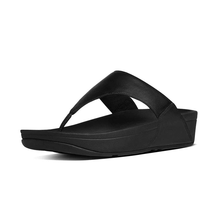 Fitflop Lulu Leather Toe-Post Sandals - Black