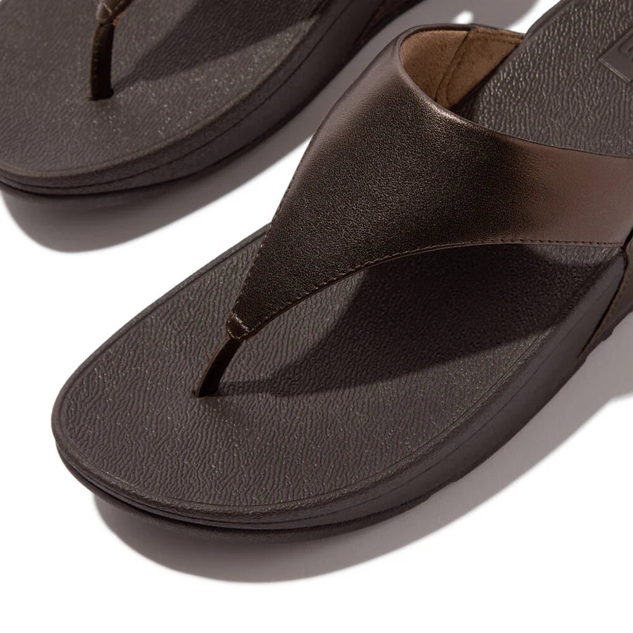 Fitflop Classic Lulu Leather Toepost Sandal - Chocolate Brown