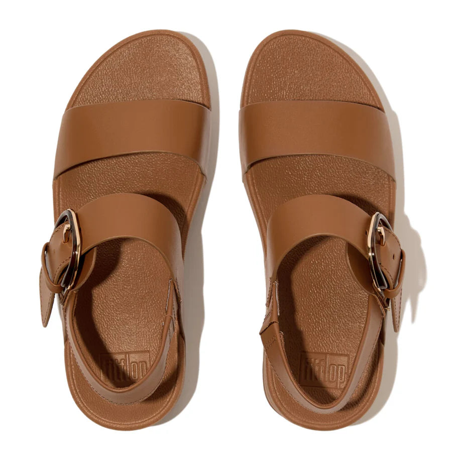 Fitflop tan LULU R-BUCKLE LEATHER BACK-STRAP sandal