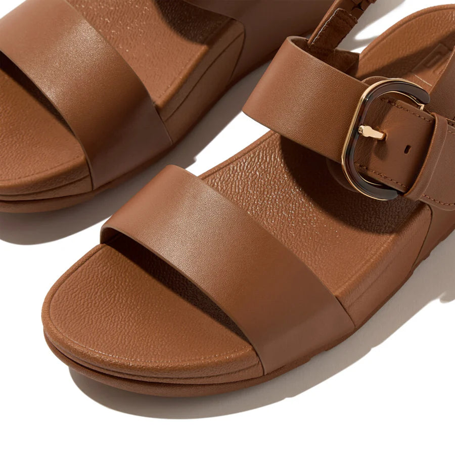 Fitflop tan LULU R-BUCKLE LEATHER BACK-STRAP sandal