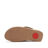 Fitflop Lulu Resin-Buckle Leather Cross Slides - Cappuccino
