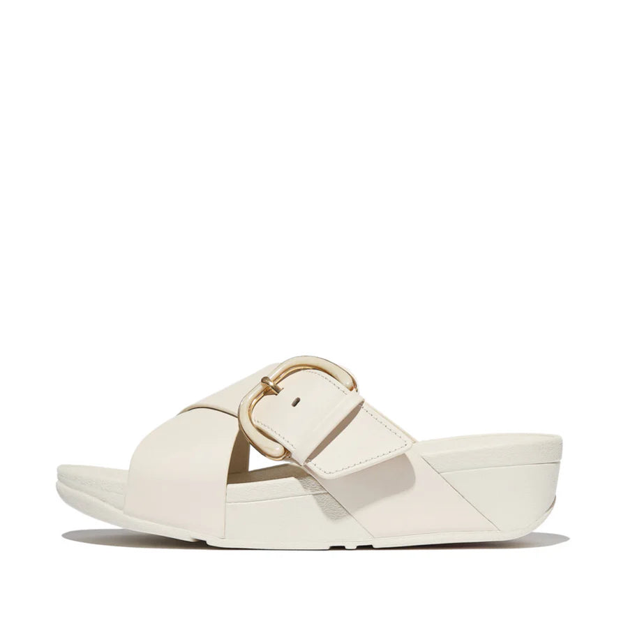 Fitflop beige LULU R-BUCKLE LEATHER slides