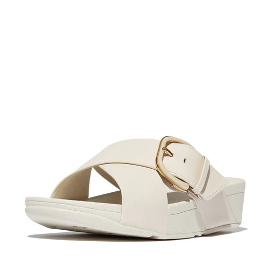 Fitflop beige LULU R-BUCKLE LEATHER slides