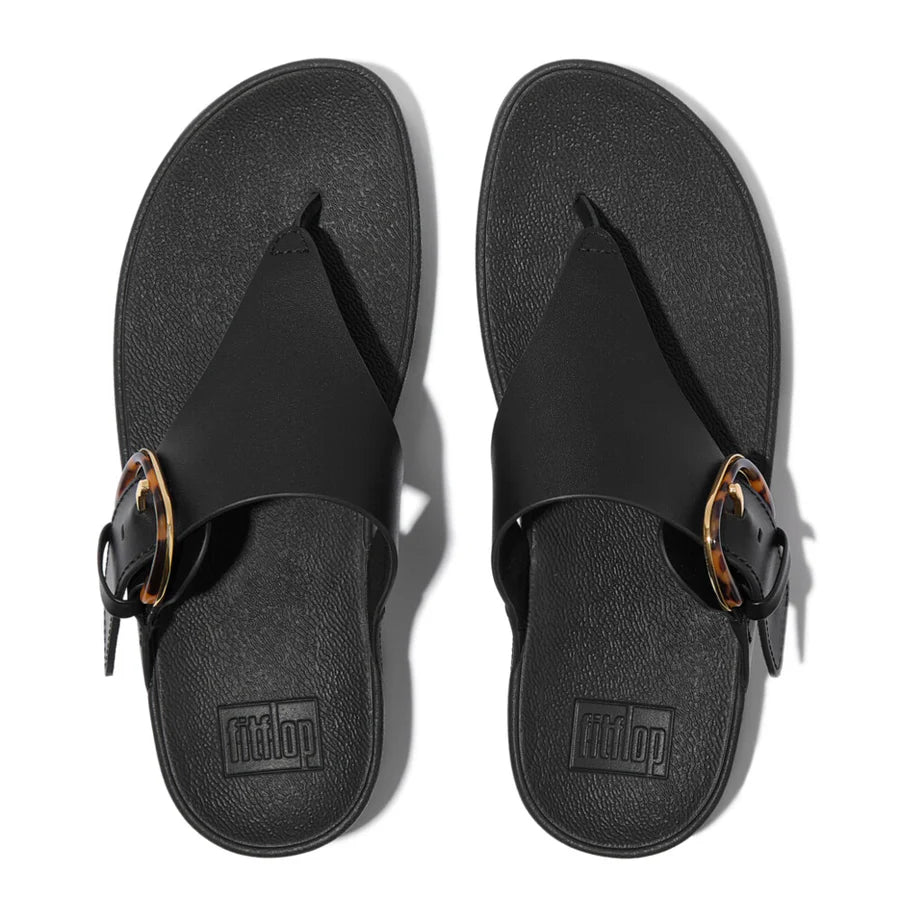 Fitflop all black LULU R-BUCKLE LEATHER sandal