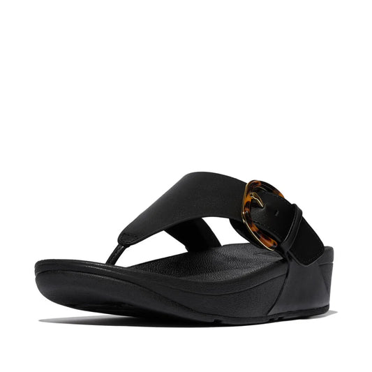Fitflop all black LULU R-BUCKLE LEATHER sandal