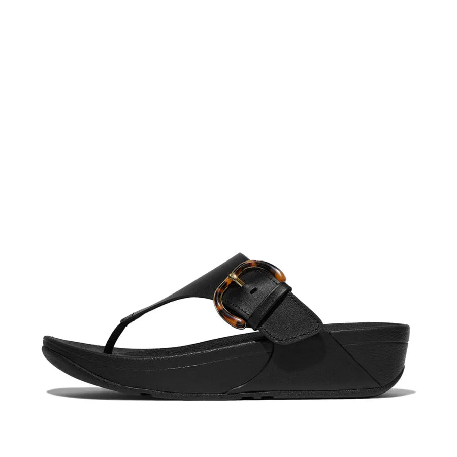 Fitflop all black LULU R-BUCKLE LEATHER sandal