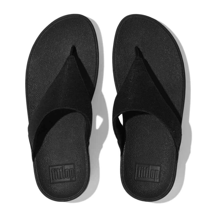 Fitflop Lulu Shimmer Toe-post Sandal - Black