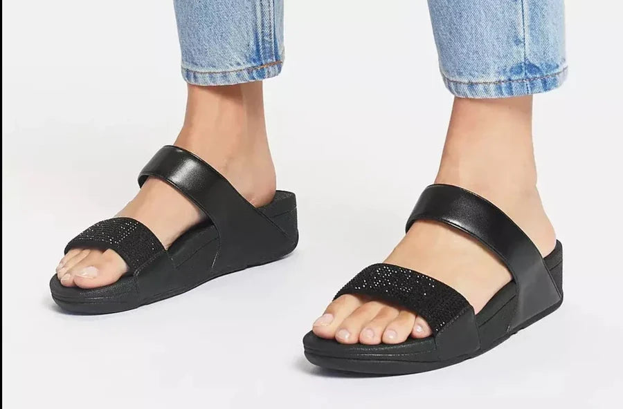 Fitflop LULU Crystal Slide Sandal - Black