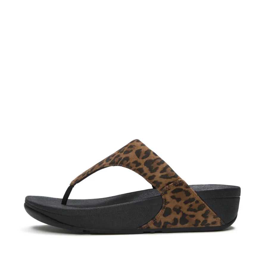 Fitflop Lulu Suede Toe-post Sandals - Leopard (Tan/Black)