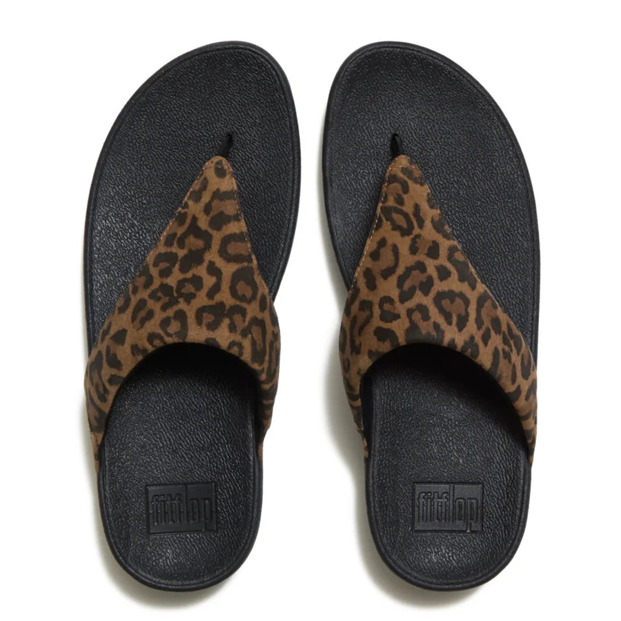 Fitflop Lulu Suede Toe-post Sandals - Leopard (Tan/Black)