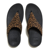 Fitflop Lulu Suede Toe-post Sandals - Leopard (Tan/Black)