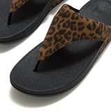 Fitflop Lulu Suede Toe-post Sandals - Leopard (Tan/Black)