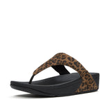Fitflop Lulu Suede Toe-post Sandals - Leopard (Tan/Black)