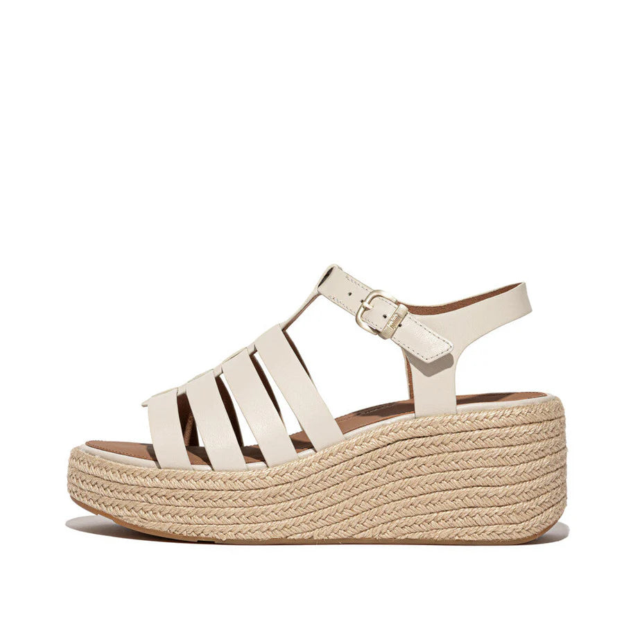 Fitflop beige ESPADRILLE LEATHER FISHERMAN WEDGE sandal