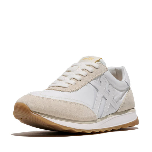 Fitflop Urban White Retro-q Ff Fabric/suede Sneaker – side view