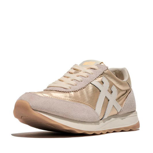 Fitflop Platino Retro-q Ff Metallic Fabric/suede Sneaker – side view