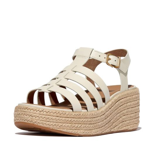 Fitflop beige ESPADRILLE LEATHER FISHERMAN WEDGE sandal