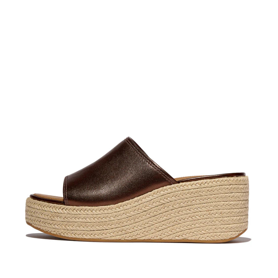 Fitflop brown PLATFFORMS ESPADRILLE LEATHER wedge slides