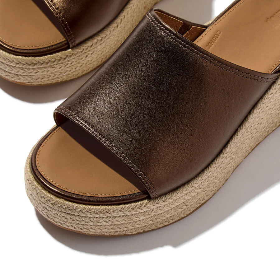 Fitflop brown PLATFFORMS ESPADRILLE LEATHER wedge slides