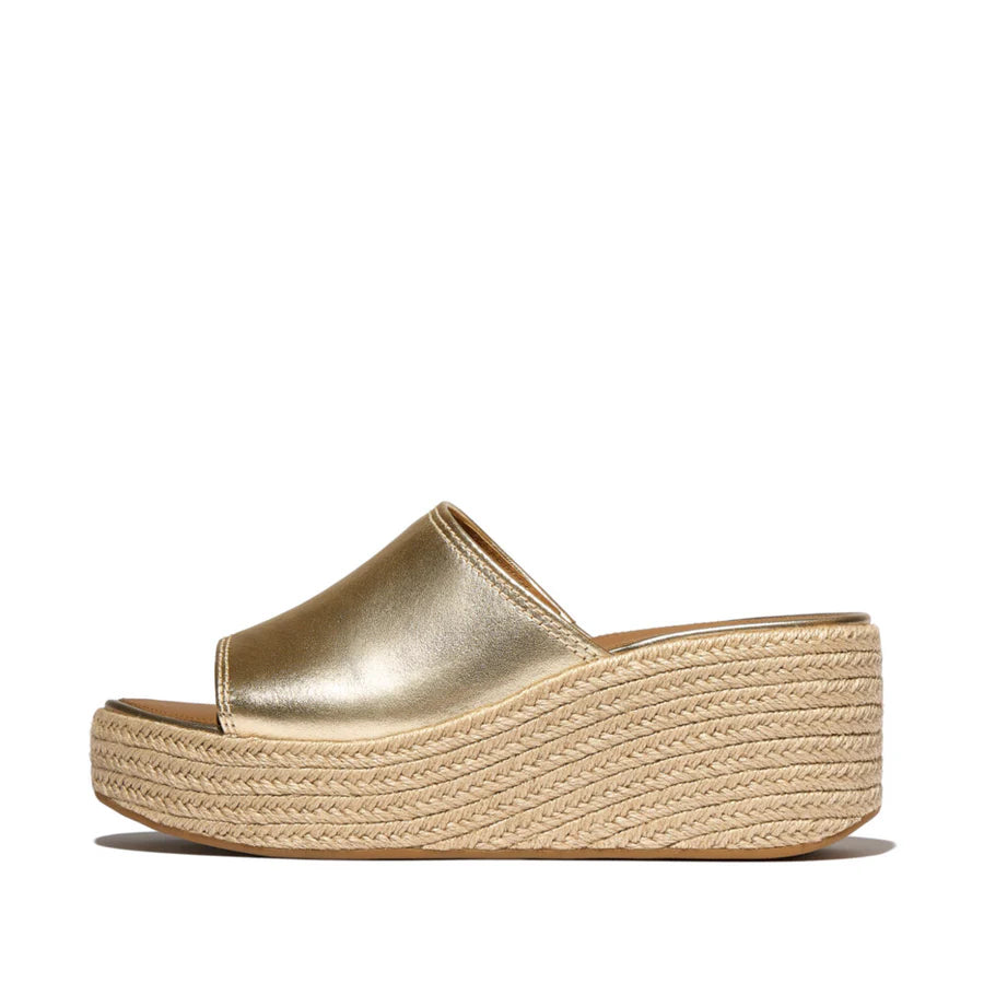 Fitflop platino PLATFFORMS ESPADRILLE LEATHER wedge slides