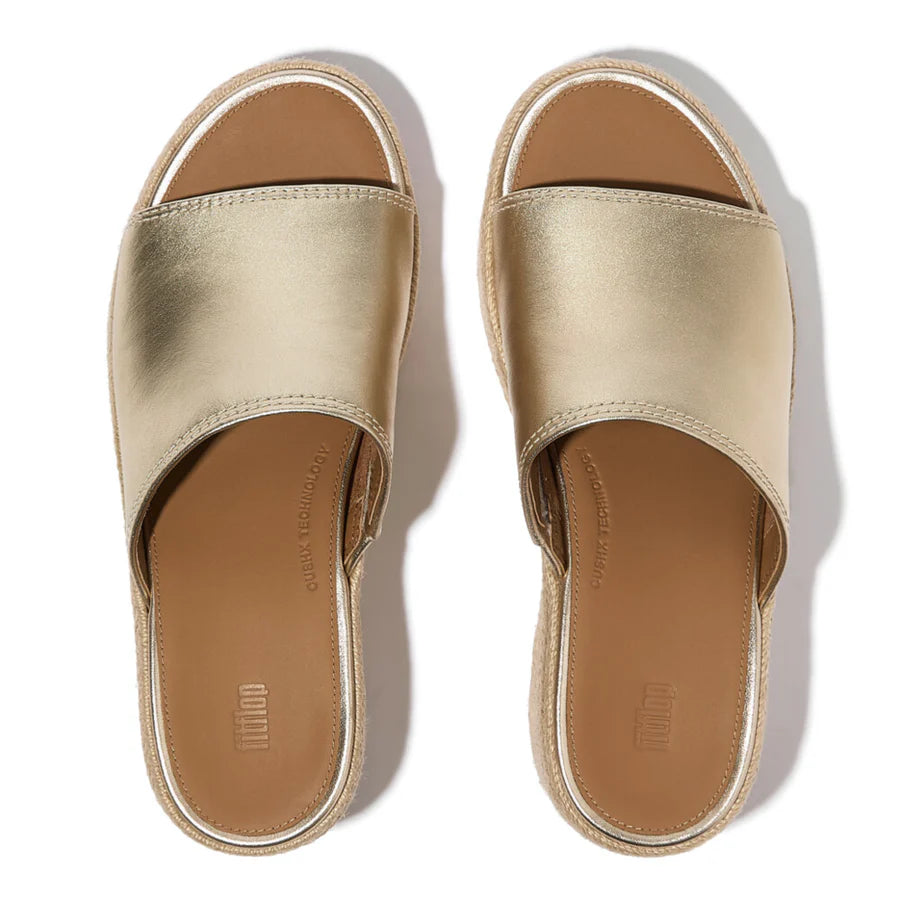 Fitflop platino PLATFFORMS ESPADRILLE LEATHER wedge slides