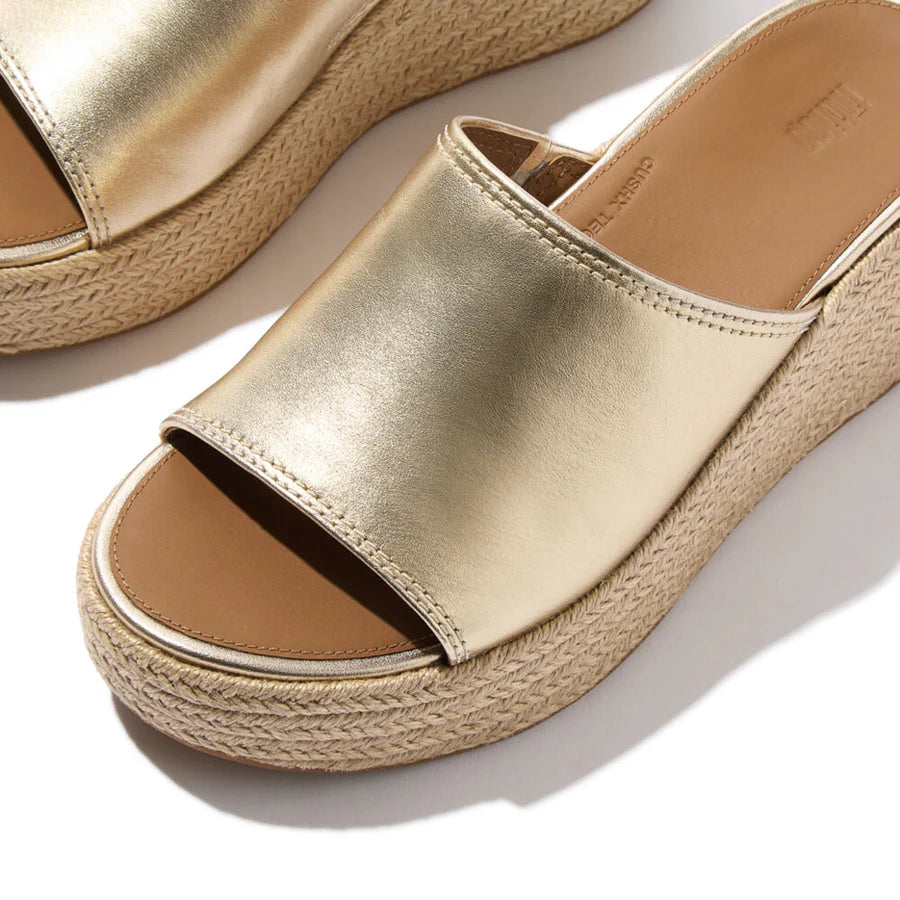 Fitflop platino PLATFFORMS ESPADRILLE LEATHER wedge slides