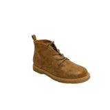 Plum Lace Up Ankle chocolate brown faux leather boot with round toe, lace-up front, cushioned collar, and durable low-profile sole 2