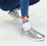 Fitflop Rally Leather Sneaker - Silver
