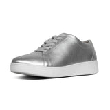 Fitflop Rally Leather Sneaker - Silver