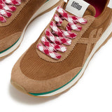 Fitflop Urban Retro-Q FF Cord Fabric/Suede Trainers - Terracotta Tan