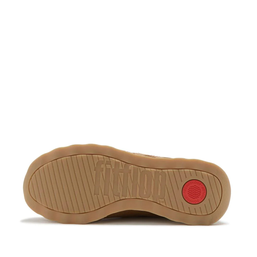 Fitflop Urban Retro-Q FF Cord Fabric/Suede Trainers - Terracotta Tan