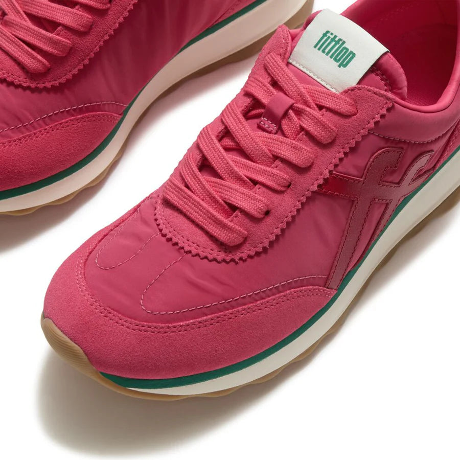 Fitflop Urban Retro-Q FF Fabric/suede Sneaker - Berry Rose