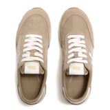 Fitflop Cappuccino Retro-q Ff Fabric/suede Sneaker – detail shot