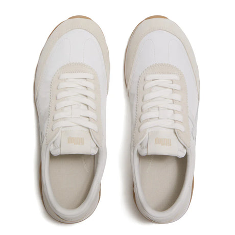 Fitflop Urban White Retro-q Ff Fabric/suede Sneaker – detail shot