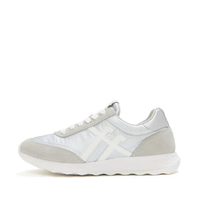 Fitflop Silver Retro-q Ff Metallic Fabric/suede Sneaker – product image 1