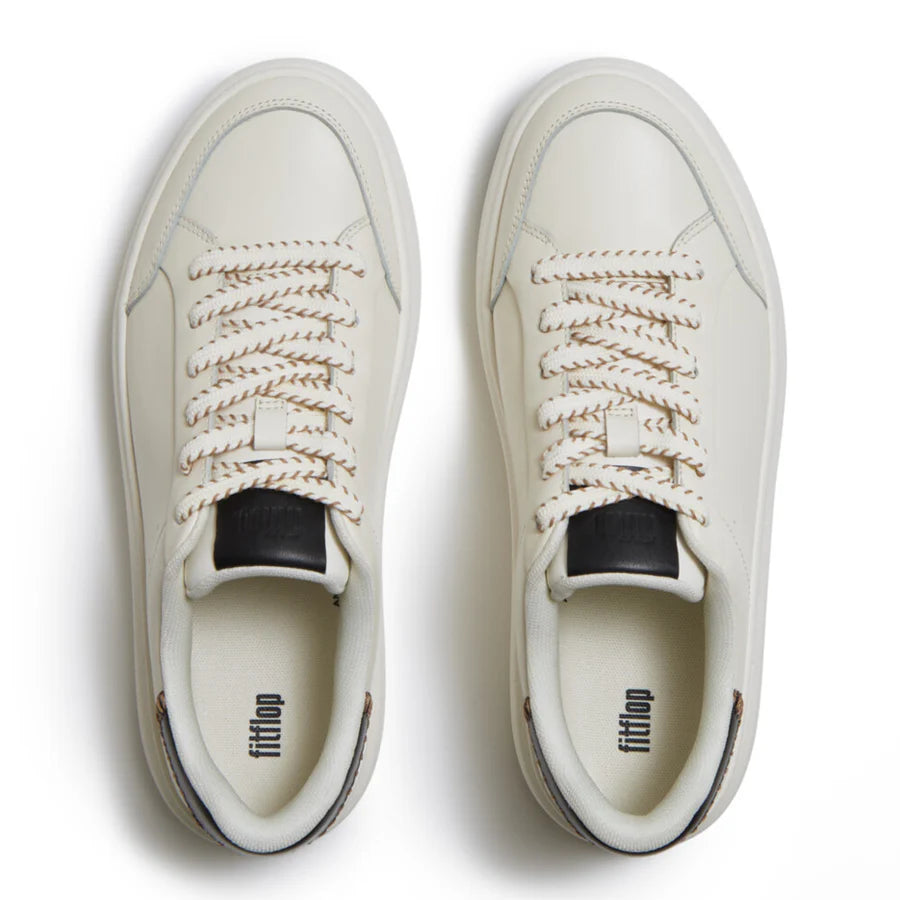 Fitflop Cream Rtg Blanket-stitch Leather Trainers – front view
