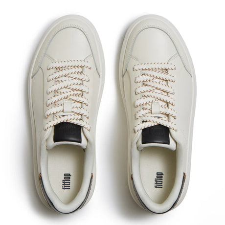 Fitflop Cream Rtg Blanket-stitch Leather Trainers – front view