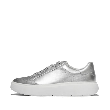 Fitflop Silver Rtg Metallic-leather Sneakers – product image 1