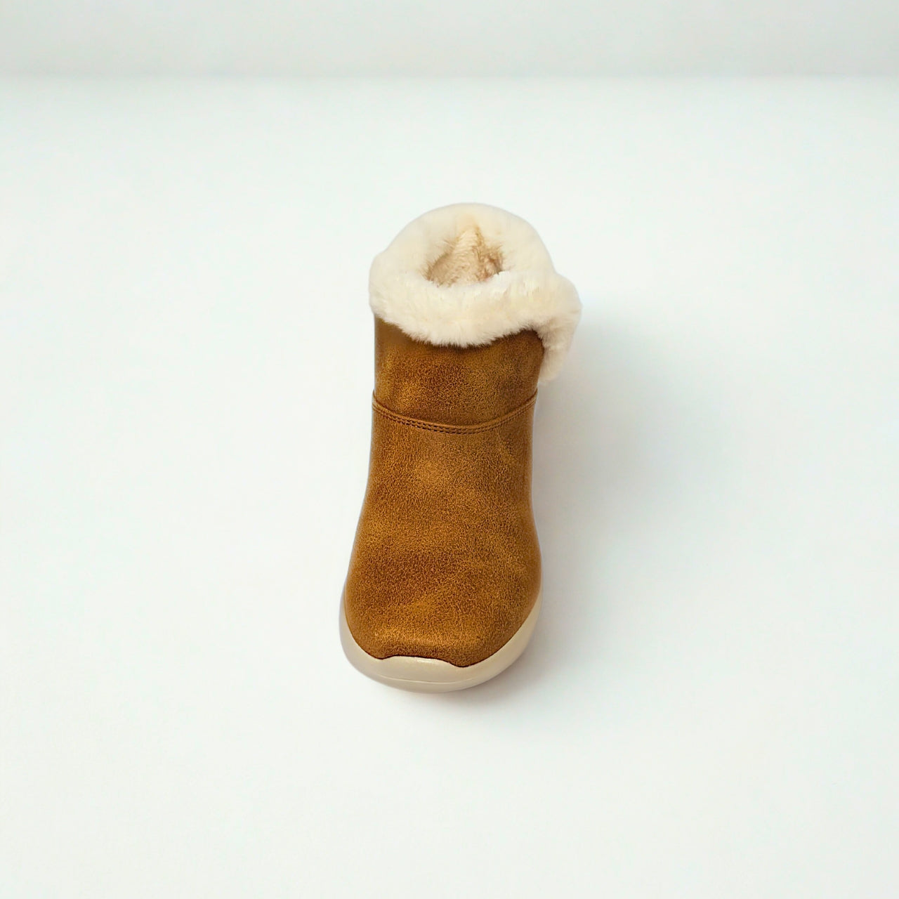  Skechers chestnut pull-on boot with faux fur collar and 5GEN cushioning sole. 4