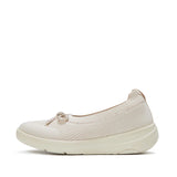 Fitflop SUPER-Q Bow Crystal-Trim Knit Ballet Flats - Paris Beige