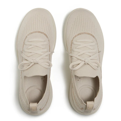 Fitflop SUPER-Q Crystal-Trim Knit Slip-On Laced Sneakers - Paris Beige
