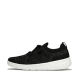 Fitflop SUPER-Q Knit Slip-On Laced Trainers - Black/Silver