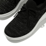 Fitflop SUPER-Q Knit Slip-On Laced Trainers - Black/Silver