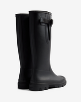 Hunter Downpour Field Adj Tall Wellington Black Boot – detail shot