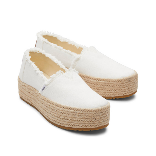 TOMS white VALENCIA platform espadrille