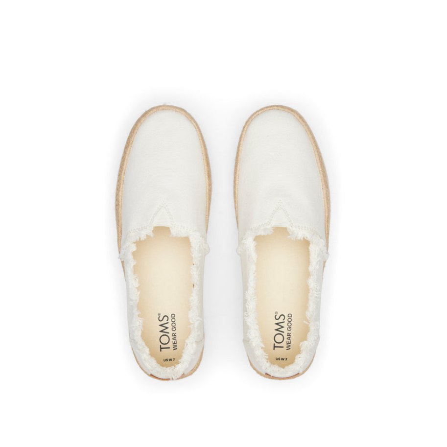 Toms White Valencia Platform Espadrille – detail shot