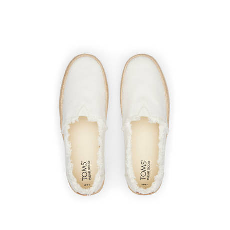 Toms White Valencia Platform Espadrille – detail shot