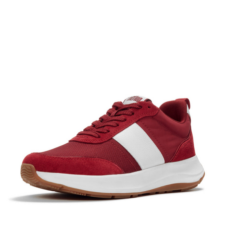 Fitflop Burnt Berry F-mode Flow Fabric/suede Sneaker – side view
