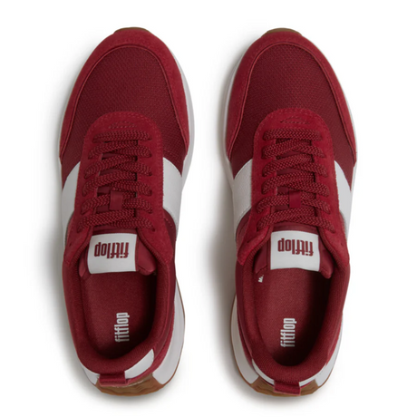 Fitflop Burnt Berry F-mode Flow Fabric/suede Sneaker – detail shot