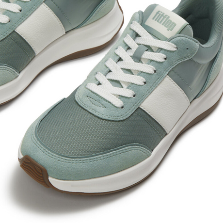 Fitflop Frosted Sage F-mode Flow Fabric/suede Sneaker – front view